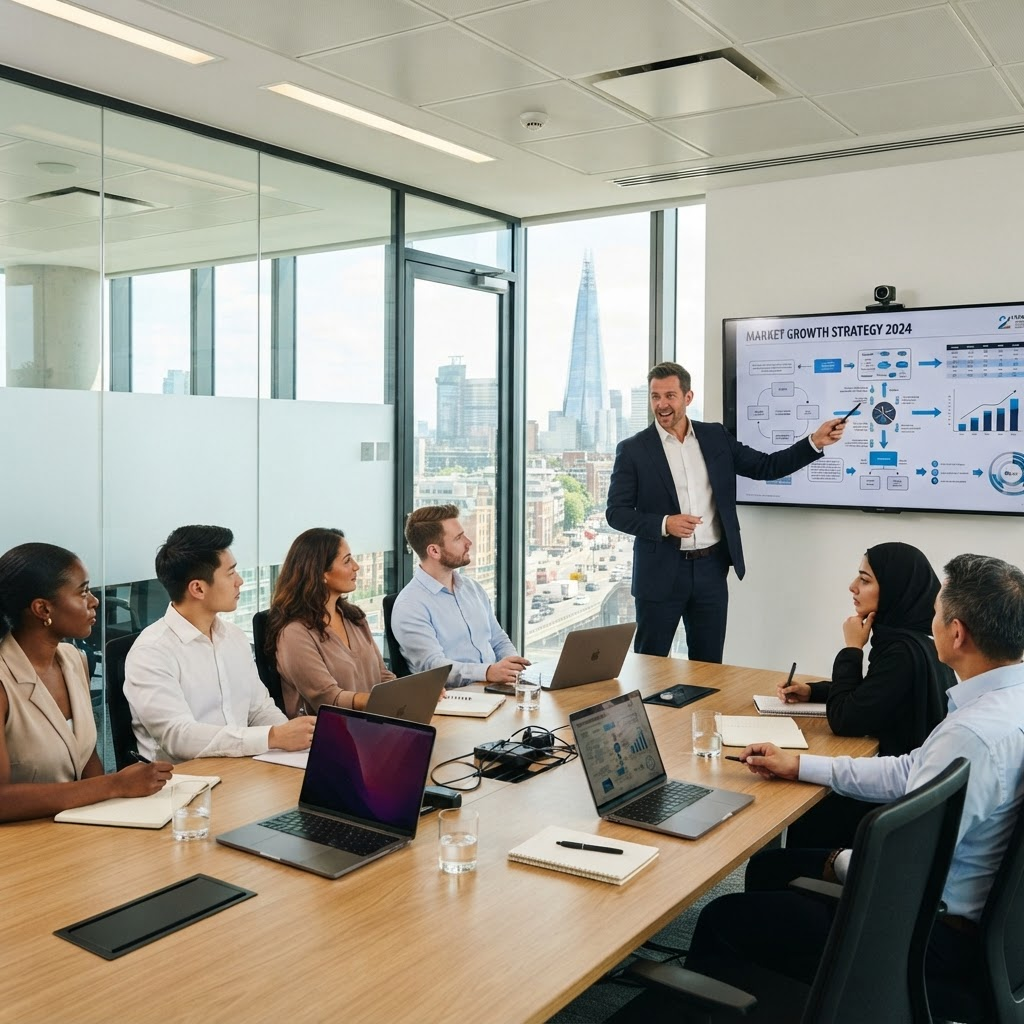 Track Innovative Group team collaborating in a meeting room