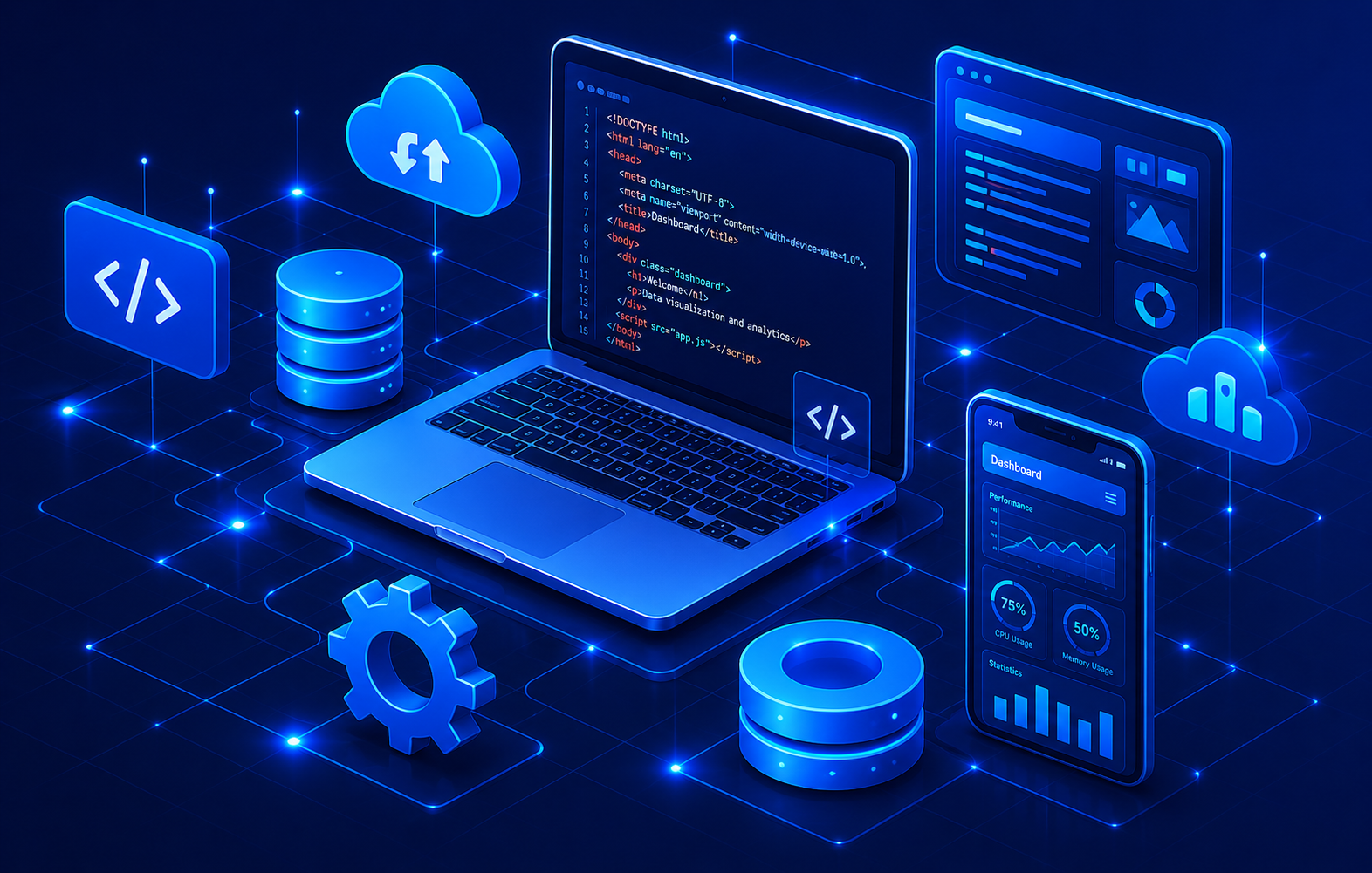 Custom software development illustration